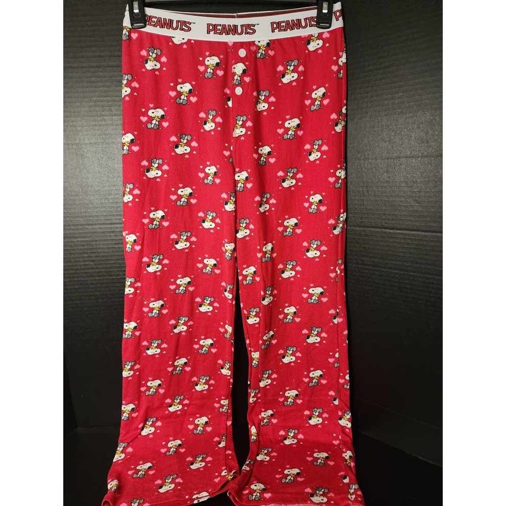 Peanuts Snoopy Heart Print Pajama Pants Red Lounge Sleepwear Bottoms